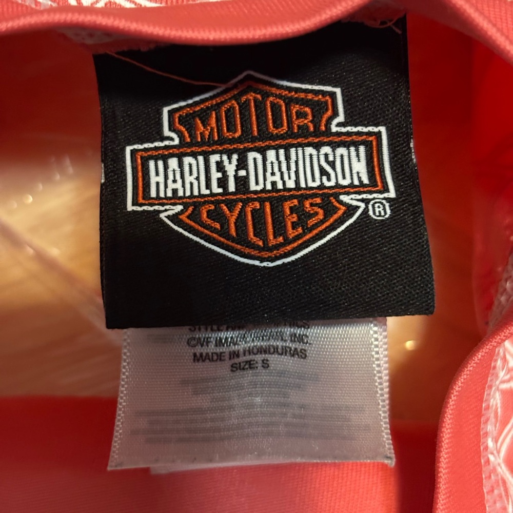 Harley-Davidson Women's V-Neck Coral Long Sleeve Tee - Picture 5 of 6